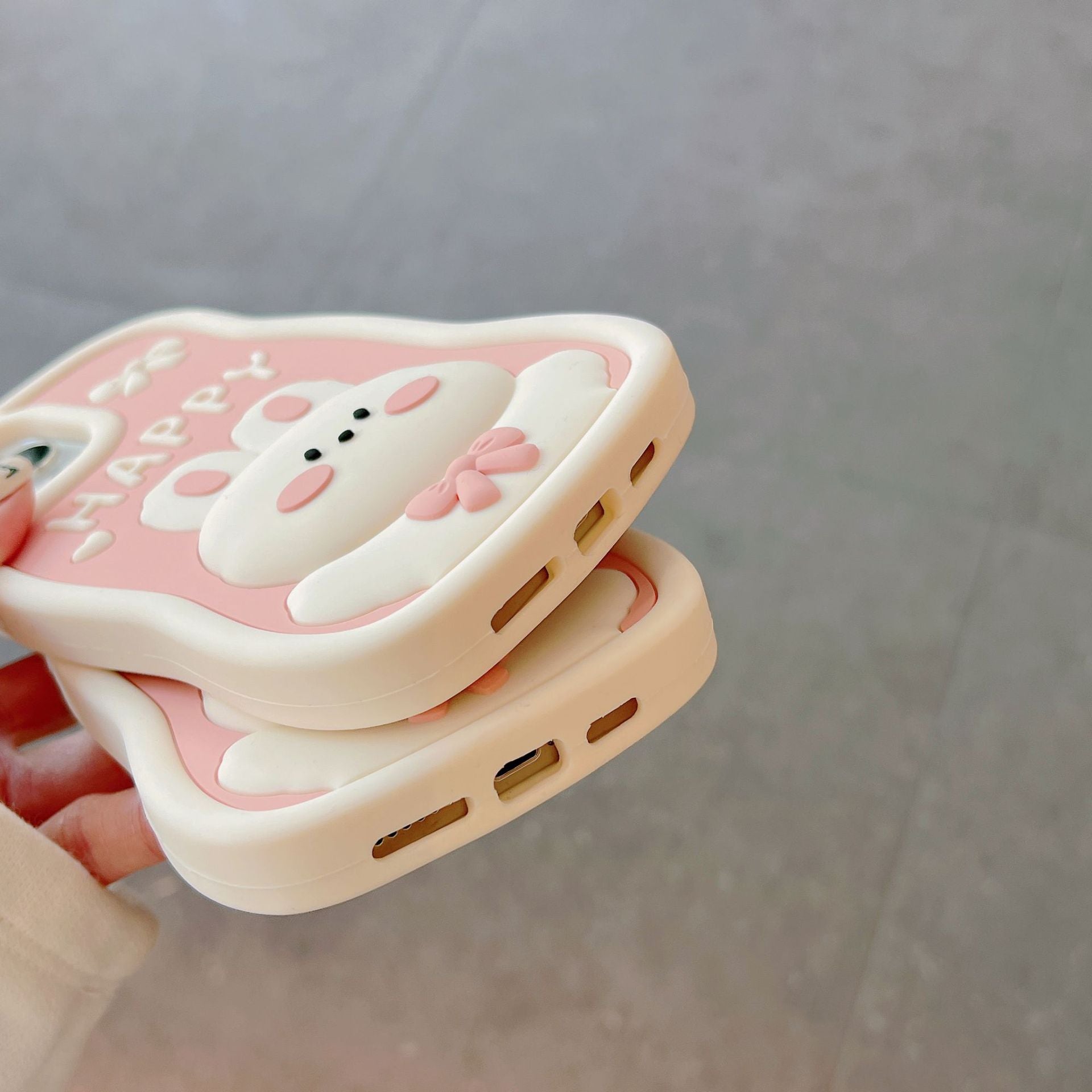 For iPhone 14 Pro Soft Silicone Phone Case Anti-drop Cover Shockproof Cell Phone Shell with Rabbit Decor For iPhone 14 Pro Soft Silicone Phone Case Anti-drop Cover Shockproof Cell Phone Shell with Rabbit Decor